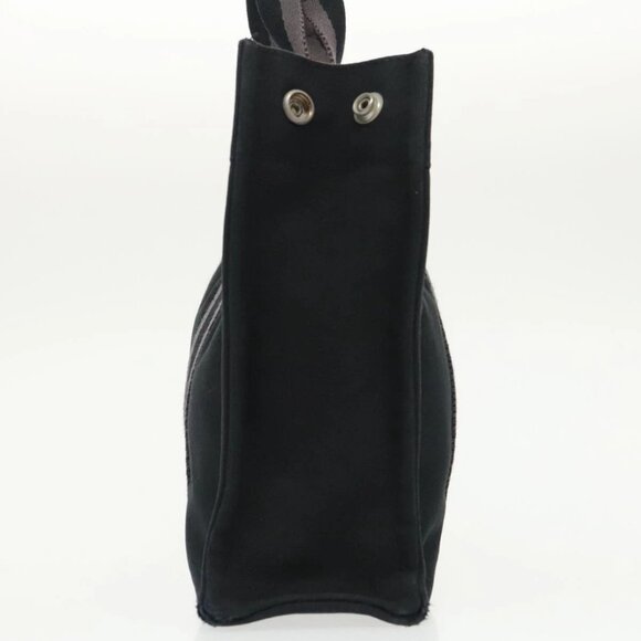 HERMES Fourre Tout PM Hand Bag Canvas Black Silver Auth ti2320 - Picture 6 of 16